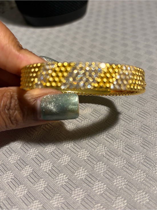 Jewelry - Gold Crystal Pave Bangle Bracelet - Elegant Women's Jewelry